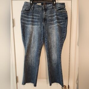 Kut From The Kloth Women's Mid-Rise Ankle Flare Classic Blue Jeans Size 16W